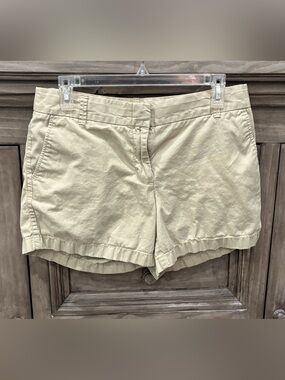EUC Women’s J. CREW Khaki Casual Cotton Broken In Shorts (8)